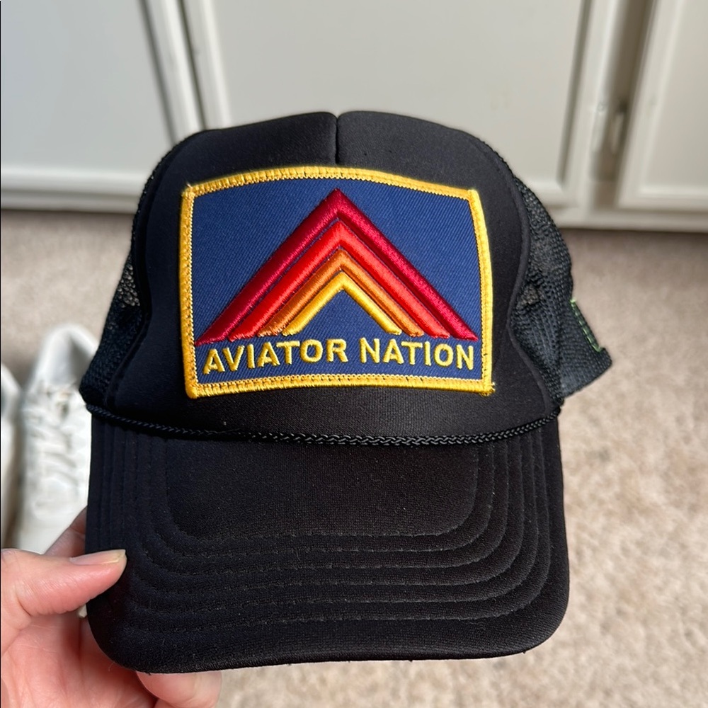 Aviator Nation Black Trucker Hat